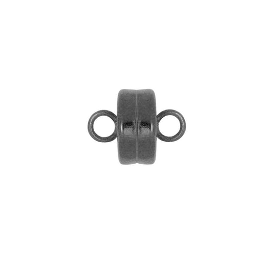 Magnetic Clasps, with Loops 7mm Diameter, Gunmetal Plated (4 Sets)