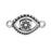 TierraCast Pewter Link, Evil Eye with Crystal 21x12mm, Silver Plated (1 Piece)