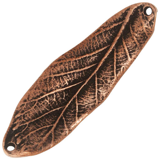 Nunn Design Connector Link, Curved Leaf 50mm, Antiqued Copper (1 Piece)