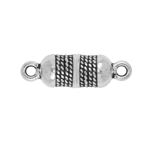 Magnetic Clasp, Roped Capsule 25x7.5mm, Antiqued Silver Plated, 1 Piece, By TierraCast