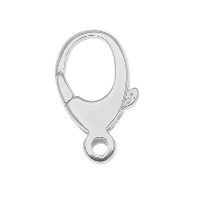 Sterling Silver Balloon Curved Lobster Clasp 17mm x 9mm (1 Piece)