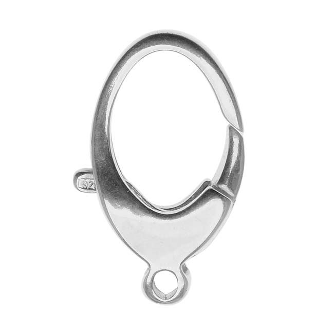 Sterling Silver Large Balloon Curved Lobster Clasp 23mm x 11mm (1 Piece)