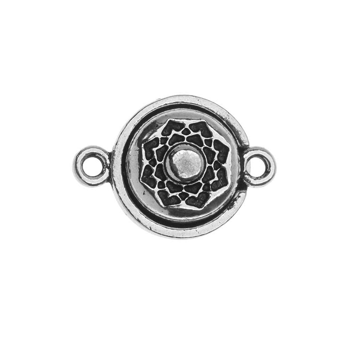 TierraCast Magnetic Clasps, Lotus 14.2x20.5mm, Antiqued Silver Plated (1 Set)
