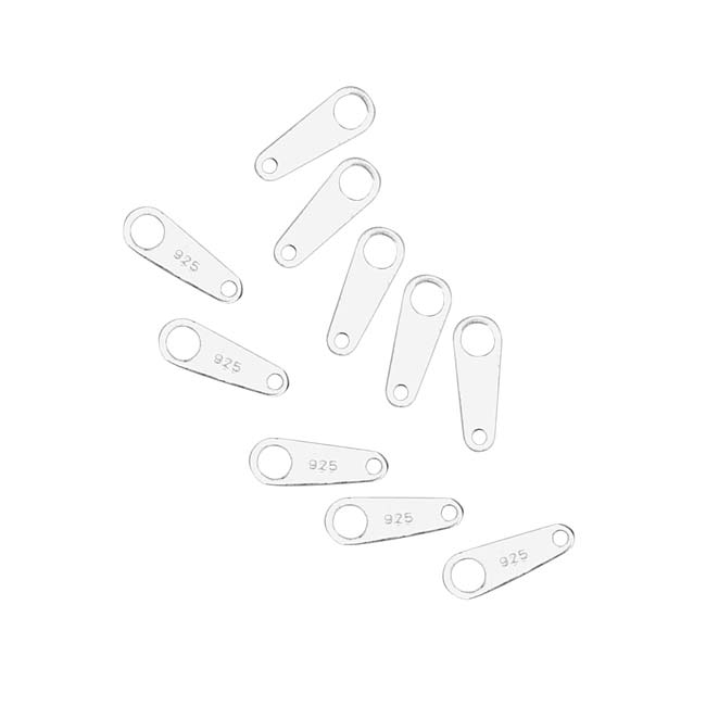 Chain Tags, For Clasps 9x3mm, Sterling Silver (10 Pieces)
