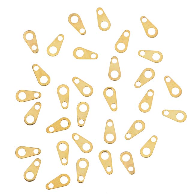 Chain Tags, For Clasps 6x3mm, 22K Gold Plated (20 Pieces)