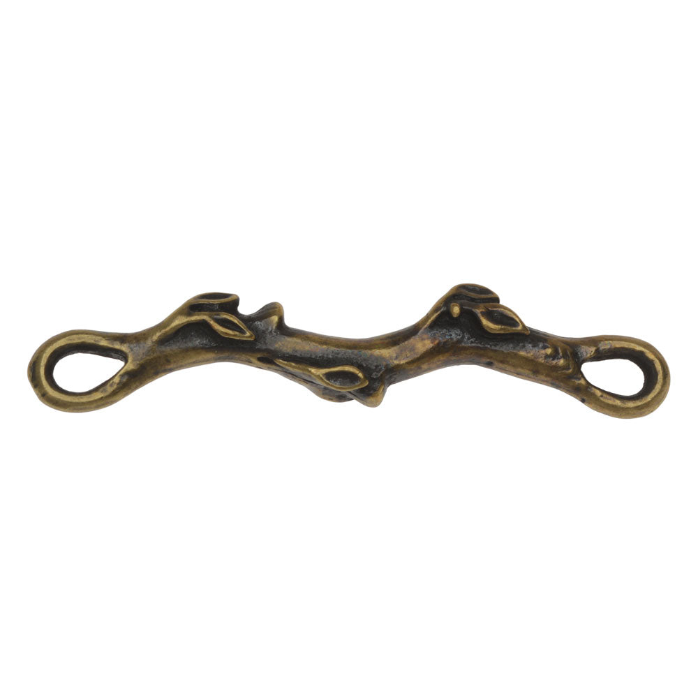 TierraCast Connector Link, Botanical Branch 35.5mm, Brass Oxide Finish (1 Piece)