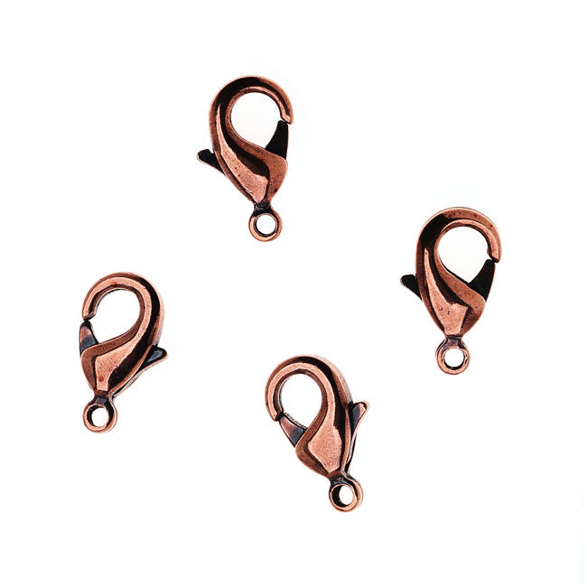 TierraCast Clasps, Lobster 12mm Antiqued Copper Plated (4 Pieces)