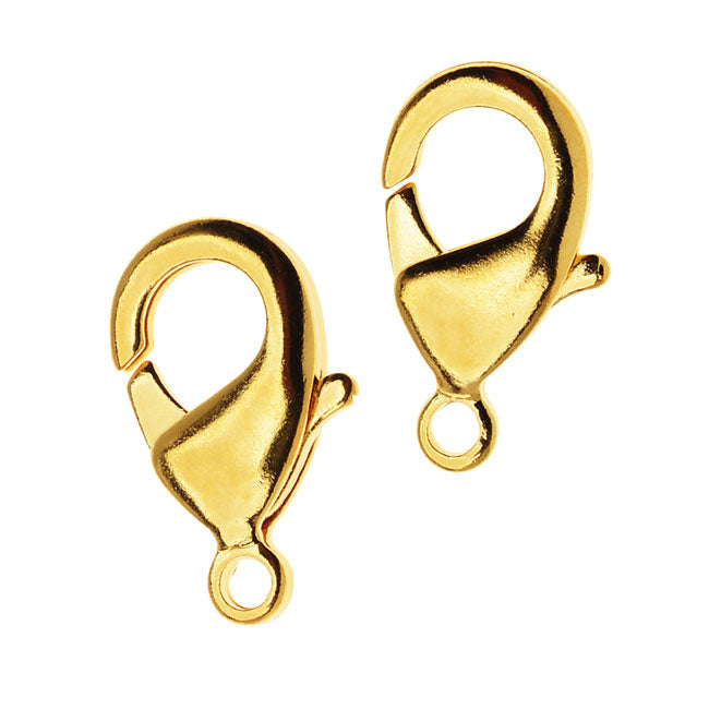 TierraCast Clasps, Lobster 15mm 22K Gold Plated (4 Pieces)