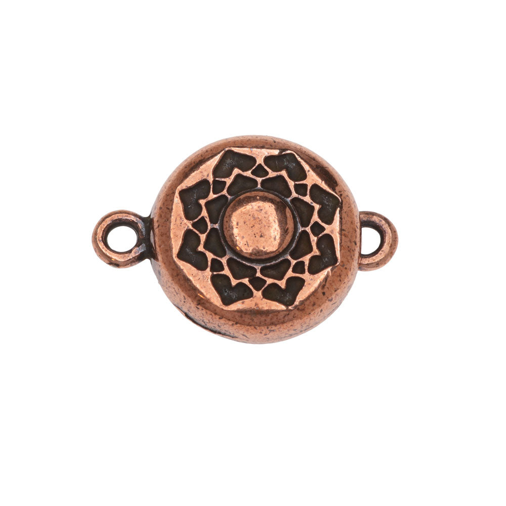 TierraCast Magnetic Clasps, Lotus 14x20.5mm, Antiqued Copper Plated (1 Set)