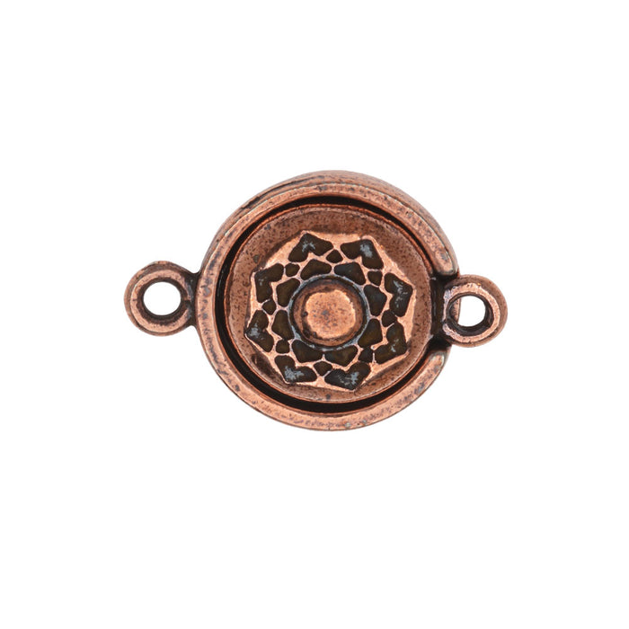 TierraCast Magnetic Clasps, Lotus 14x20.5mm, Antiqued Copper Plated (1 Set)