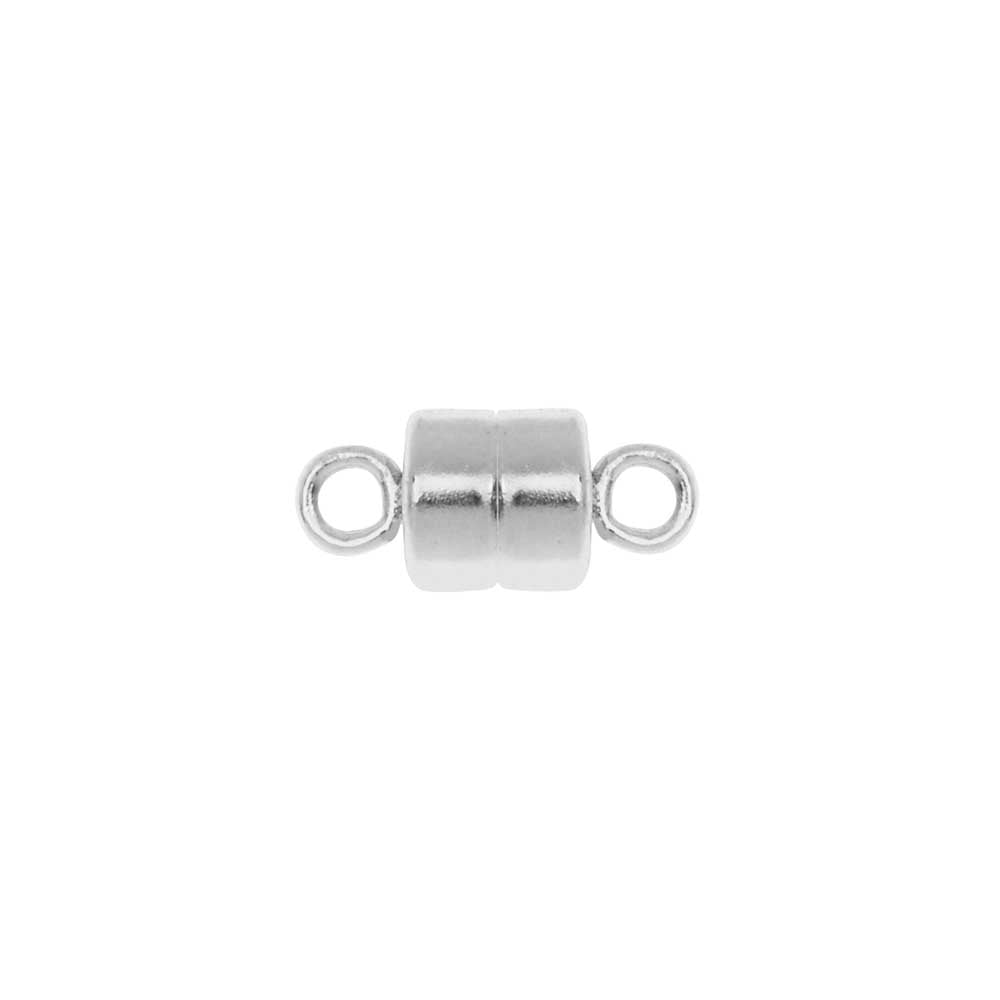Magnetic Clasps, Round with Loops 10mm, Sterling Silver (1 Set)