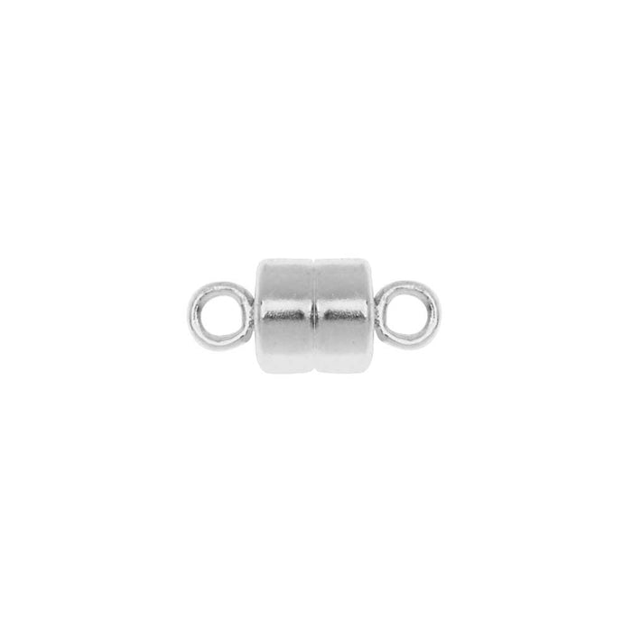 Magnetic Clasps, Round with Loops 10mm, Sterling Silver (1 Set)
