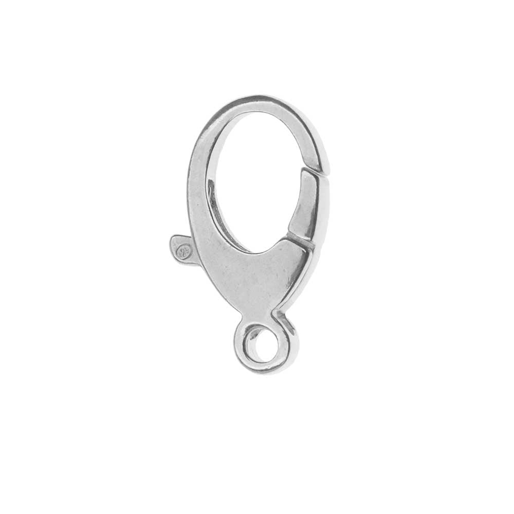 Lobster Clasps, Curve 17.5mm, Sterling Silver (1 Piece)