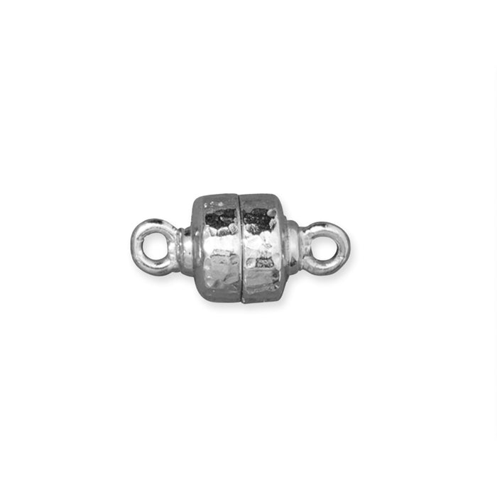 Magnetic Clasp, Hammertone 9x18mm, White Bronze Plated, by TierraCast (1 Set)