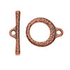 TierraCast Maker's Collection, Toggle Clasps, Hammered Craftsman 16.5mm, Antiqued Copper Plated (1 Set)