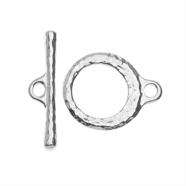 TierraCast Maker's Collection, Toggle Clasps, Hammered Craftsman 16.5mm, Silver  Tone (1 Set)