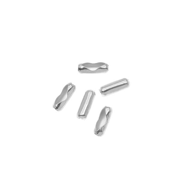 Connector Clasps, Fits 1.2mm Ball Chain, Silver Plated (5 Pieces)