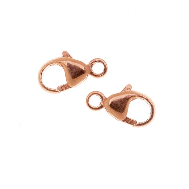 Lobster Clasps, Oval 9mm, 14K Rose Gold FIlled (2 Pieces)