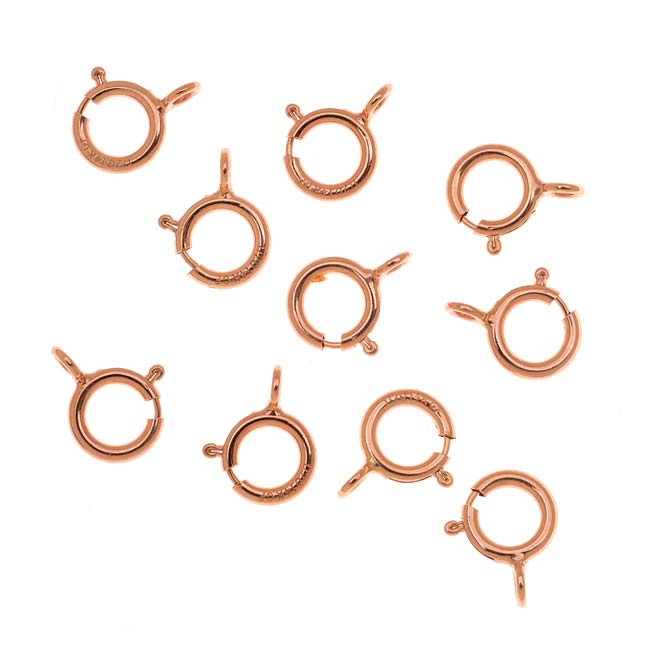 Spring Ring Clasps, Round with Closed Ring 5.5mm 14K Gold FIlled (10 Pieces)