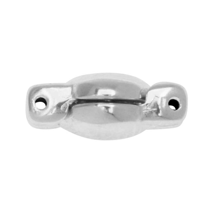 Cymbal Magnetic Clasps for SuperDuo Beads, Kypri, Oval 13x10mm, Antiqued Silver (1 Set) (1 Set)