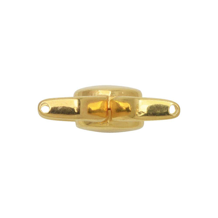 Cymbal Magnetic Clasps for 11/0 Delica Beads, Kissamos, Round 17x17.5mm, 24k Gold Plated (1 Set)