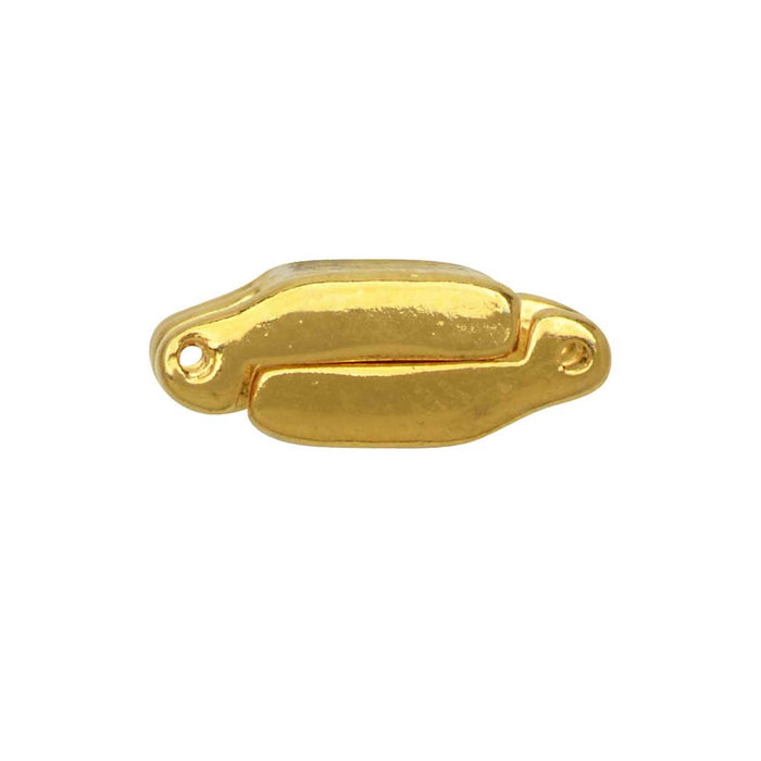 Cymbal Magnetic Clasps for 8/0 Delica & Round Beads, Nisidia III, Rectangle 16x20mm,  1 Set, 24k Gold Plated