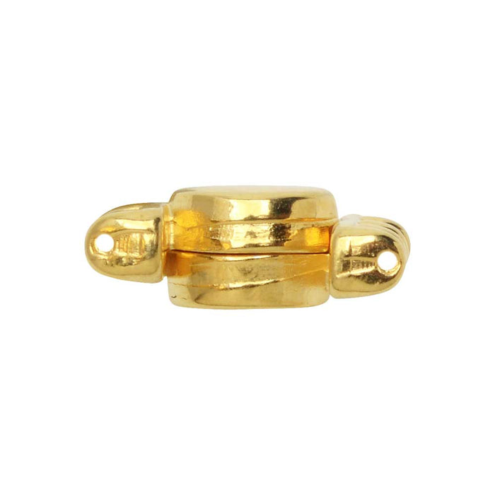 Cymbal Magnetic Clasps for SuperDuo Beads, Anteni, Round 15.5x17.5mm,  24k Gold Plated (1 Set)