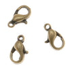 Lobster Clasps, Curve 10mm, Antiqued Brass (6 Pieces)