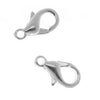 Lobster Clasps, Curved 10mm, Silver Plated (10 Pieces)