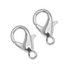 Lobster Clasps, Curved 12.5mm, Silver Plated (10 Pieces)