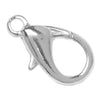 Lobster Clasps, Curved 15mm, Silver Plated (10 Pieces)