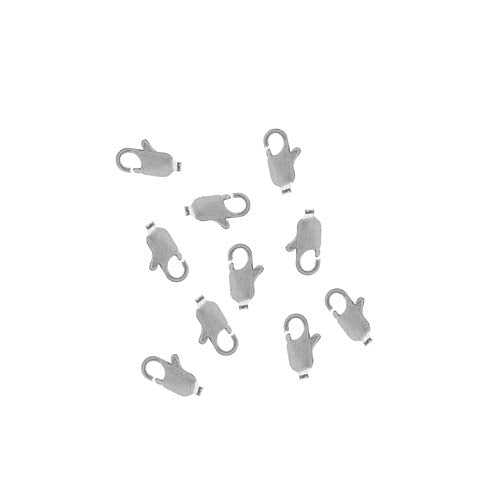 Lobster Clasps, Straight 9mm, Silver Plated (10 Pieces)