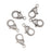 Lobster Clasps, Curve 15mm, Antiqued Silver Plated (6 Pieces)