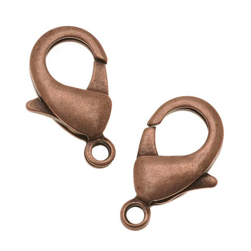 Lobster Clasps, Curve 23mm, Antiqued Copper Plated (2 Pieces)