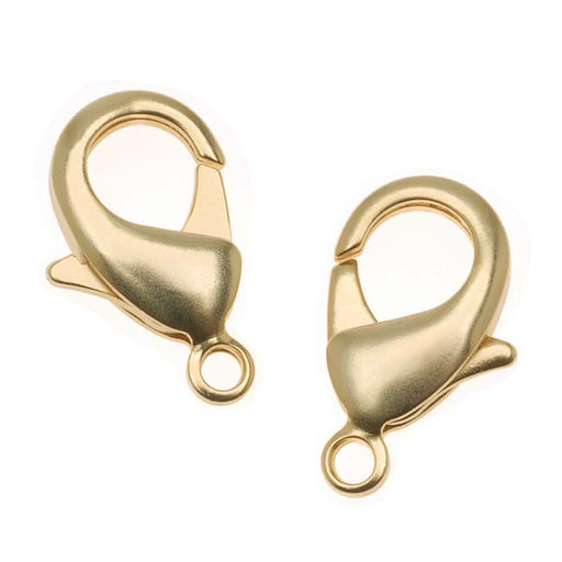 Lobster Clasps, Extra Large Curve 23mm, Matte Gold Plated (2 Pieces)