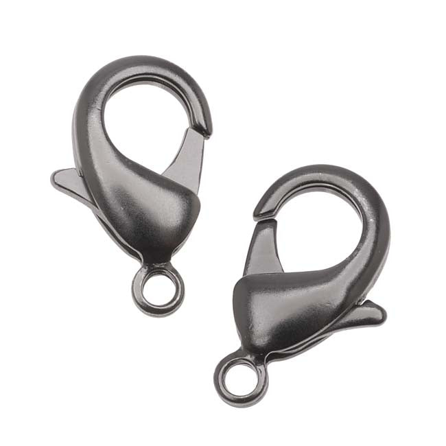Matte Black Plated XL Lobster Clasps 23mm (2)