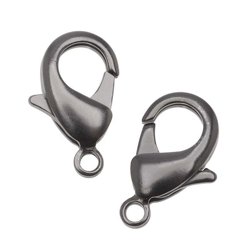 Lobster Clasps, Extra Large Curve 23mm, Matte Black Plated (2 Pieces)