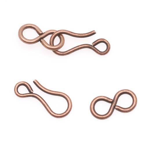 Nunn Design Antiqued Copper Plated Hook & Figure-8 Eye Clasps (2 pcs)