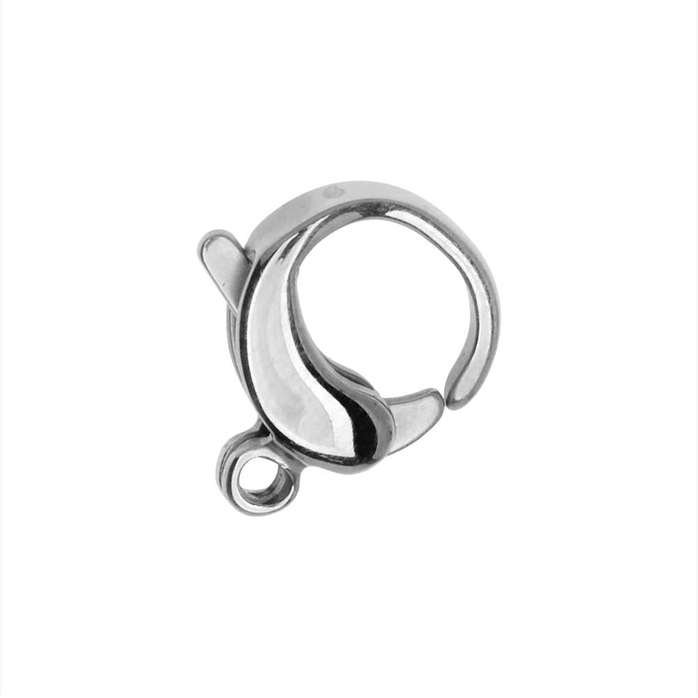Lobster Clasps, Round 12mm, Stainless Steel (1 Piece)