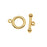Toggle Clasps, 9mm, 22K Gold Plated (5 Sets)
