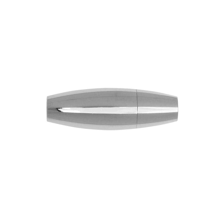 Magnetic Clasps, Oval Barrel 20.5x6.5mm, Fits 3mm Round Cord, Stainless Steel (1 Set)