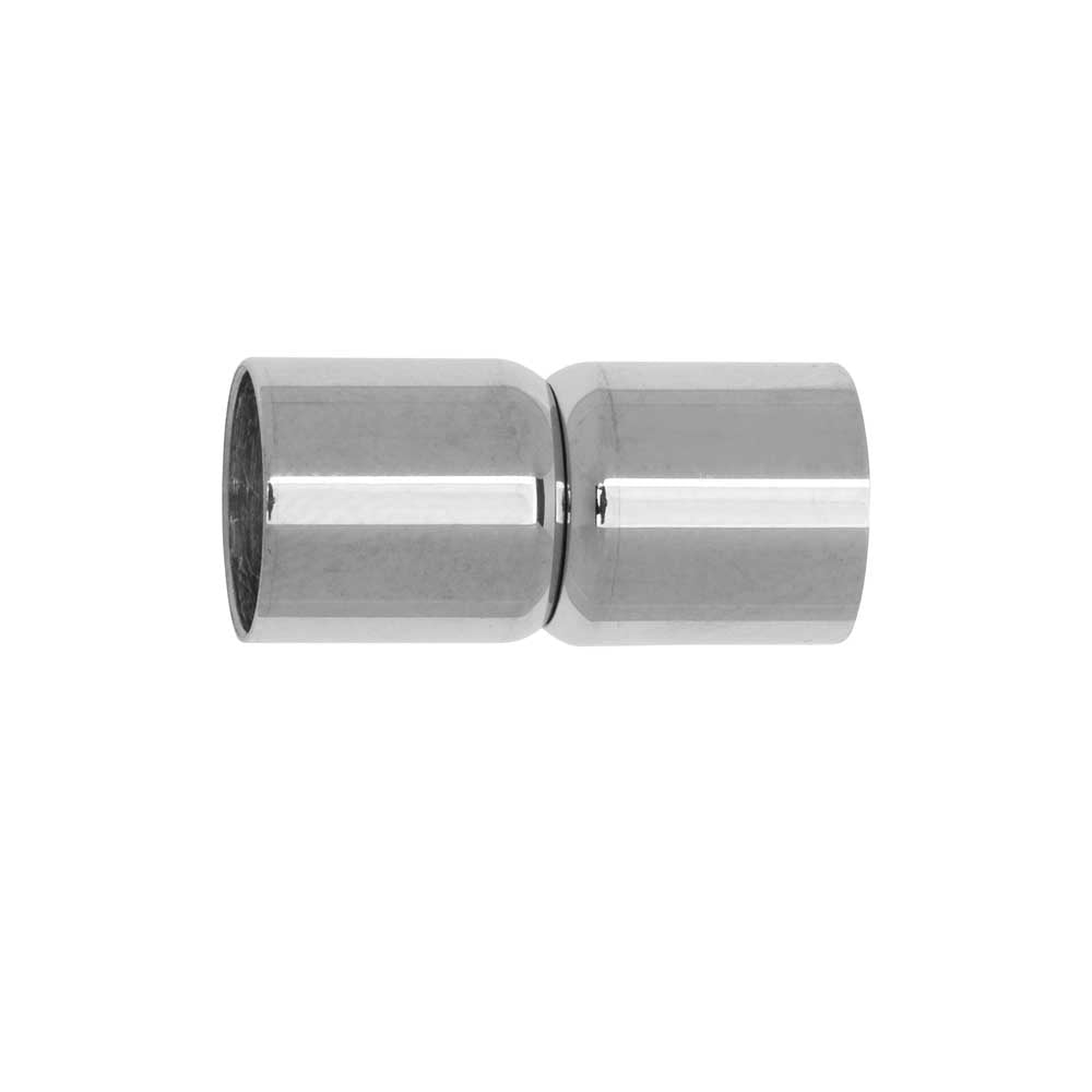 Magnetic Clasps, Tube Shape 19x9mm, Fits 8mm Round Cord, Stainless Steel (1 Set)