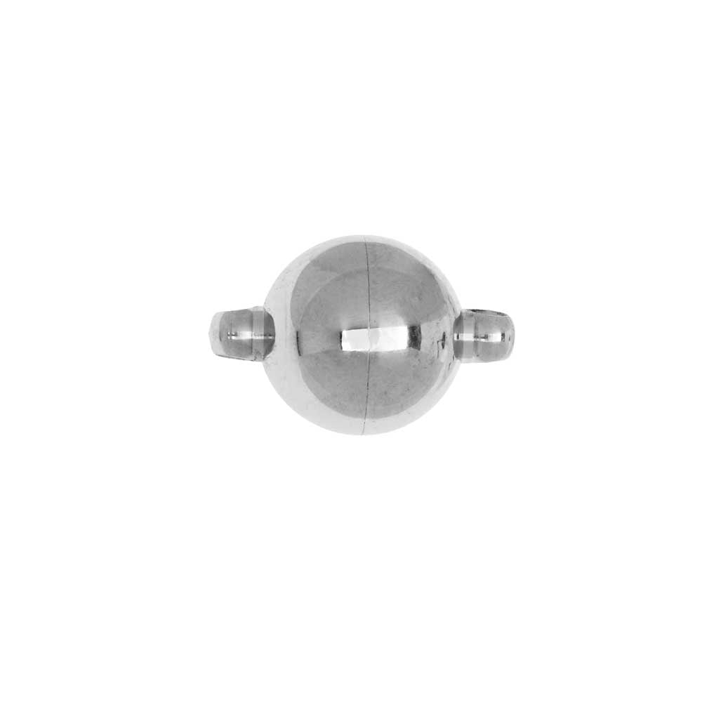 Magnetic Clasps, Round Ball with Loops 10mm Diameter, Stainless Steel (1 Set)