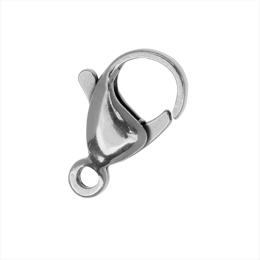 Lobster Clasps, Curve 15mm, Stainless Steel (6 Pieces)