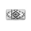 Magnetic Clasps, Native American Pattern 22.7x13mm, Fits 10mm Cord, Ant Silver Plated (1 Set)