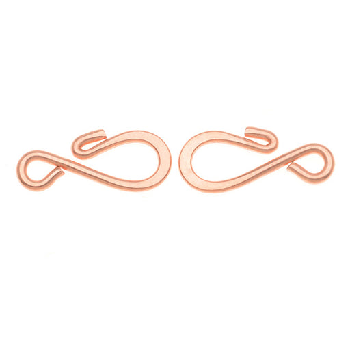 Hook Clasps, Sleek Curve 6mm, 10mm, Copper (10 Pieces)