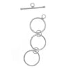 Sterling Silver Round Adjustable 12mm Toggle Clasp 1.7 Inches (1 Set)