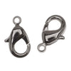 Lobster Clasps, Curve 12mm, Gunmetal Plated (6 Pieces)