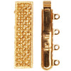 Filigree Box Clasps, 4 Strand Rectangle with Crosshatch Design 10x25mm, 23K Gold Plated (1 Piece)