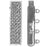 Rhodium Plated 4-Strand Box Clasp - Rectangle With Crosshatch Design 10x25mm (1 pcs)
